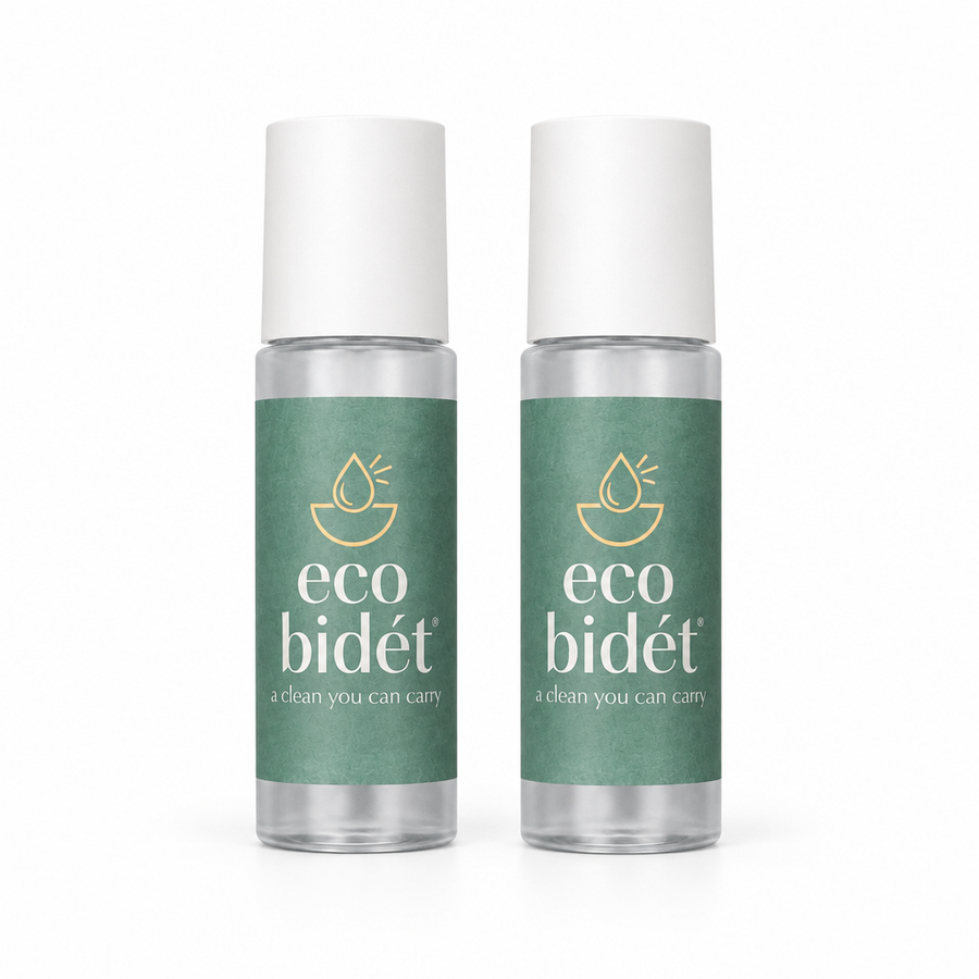 Two eco bidét® 3.2 oz portable bidet sprays with pocket atomizer