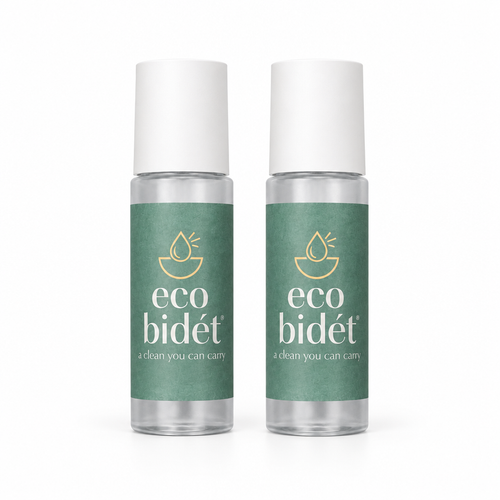Two eco bidét® 3.2 oz portable bidet sprays with pocket atomizer